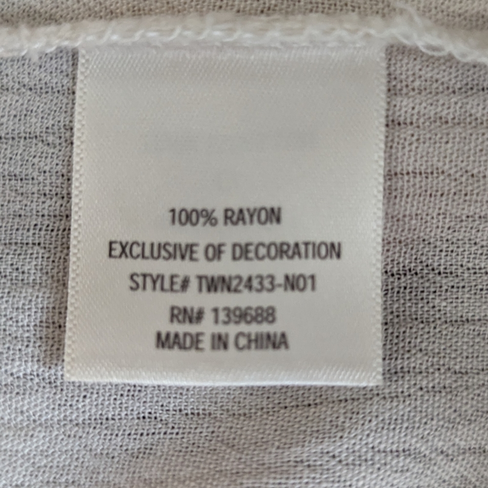 Francesca's Collections- Blue Rain Women's Ivory and Orange Boho Blouse,… - Picture 7 of 8